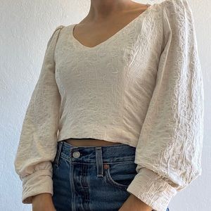 Zara Cropped Low Neck Top Size Small